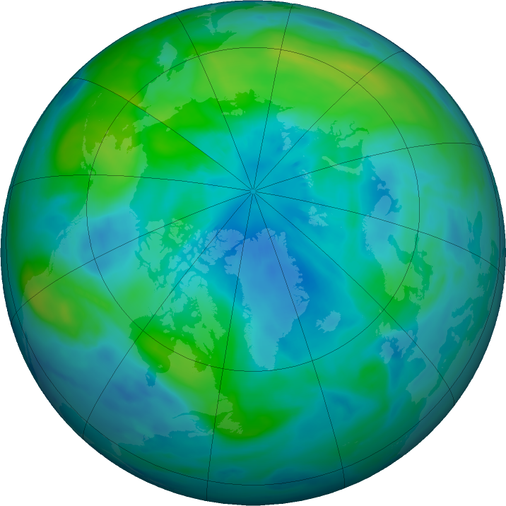 Arctic ozone map for 30 September 2019